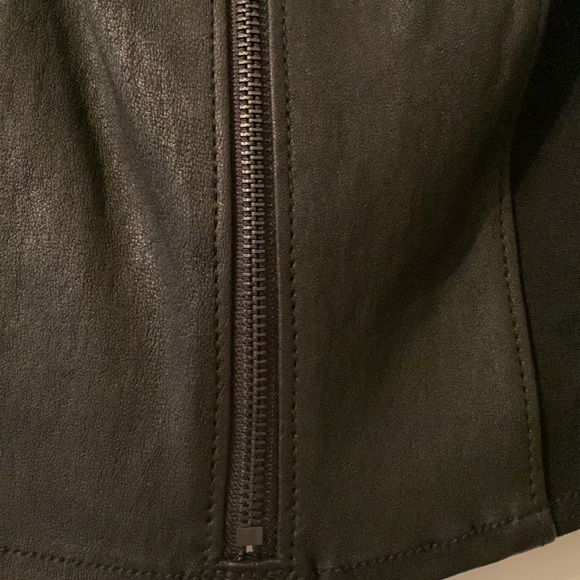 Funktional black leather panel miniskirt, S, worn once, no defects, high-low hem - Picture 4 of 5